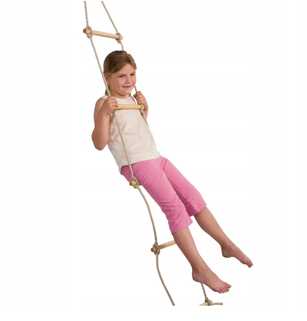Kids Wooden Rope Ladder 5 rungs Simple | Happy Playgrounds